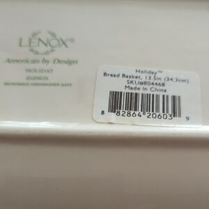 Lenox Holiday White Bread Basket